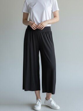 Vintage Carole Little Ankle Length Palazzo Spandex Pants - Black - Size Medium